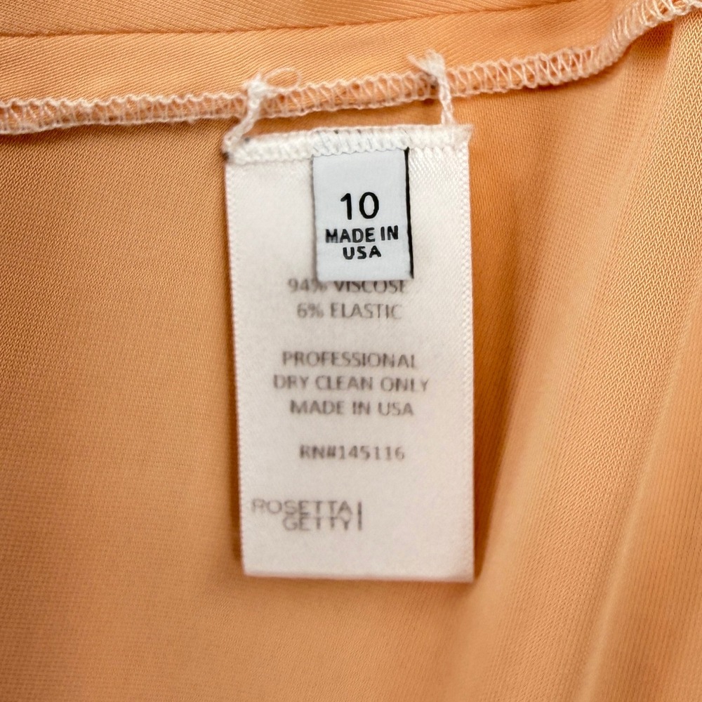 ROSETTA GETTY Ruched Cutout Maxi Dress Women 10 Peach Orange Gown Party Cocktail - Picture 10 of 16